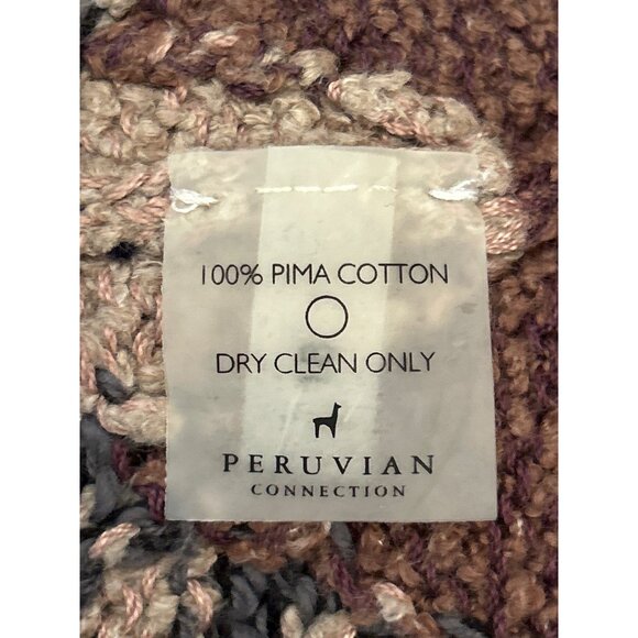 Peruvian Connection Pima Cotton Boho Geometric Cardigan Southwestern Knit XL - Picture 6 of 6